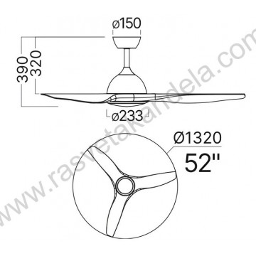 Luster ventilator sa LED svetlom 24W 3CCT beli sa daljinskim