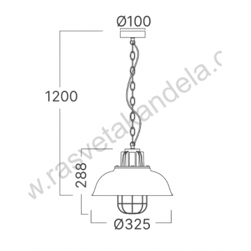 Visilica 1xE27 crna P005