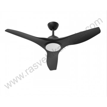 Luster ventilator sa LED svetlom 24W 3CCT crni sa daljinskim