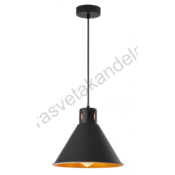 Visilica 1xE27 crna P006