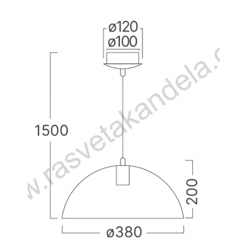 Visilica 1xE27 crna P006