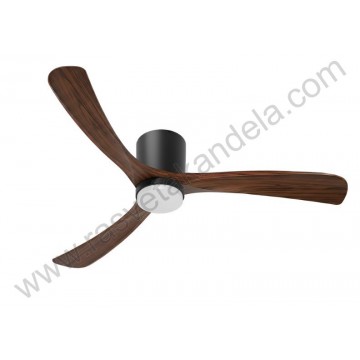 Luster ventilator sa LED svetlom 18W 3CCT crni+boja drveta sa daljinskim