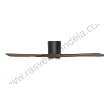 Luster ventilator sa LED svetlom 18W 3CCT crni+boja drveta sa daljinskim