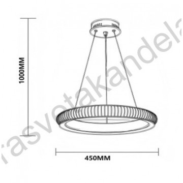 LED visilica 70W 3CCT MORTAL-70 zlatna sa daljinskim