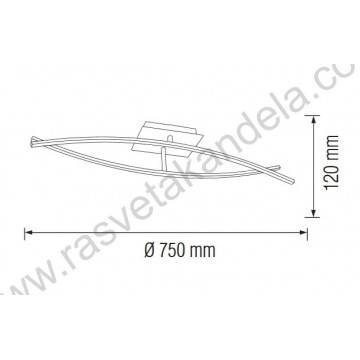 LED luster plafonjera 16W 4000K hrom ORIENT