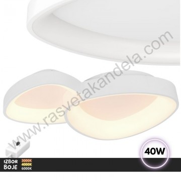 LED luster plafonjera MINDY 40W 3CCT bela
