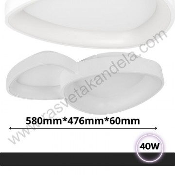LED luster plafonjera MINDY 40W 3CCT bela
