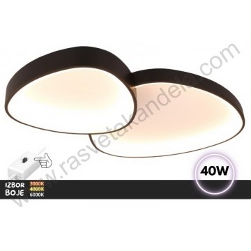 LED luster plafonjera MINDY 40W 3CCT crna