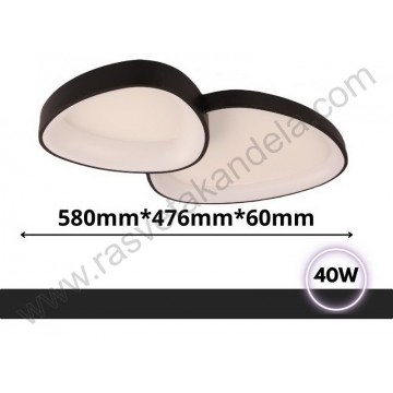 LED luster plafonjera MINDY 40W 3CCT crna