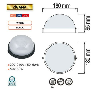 Brodska lampa ZIGANA HL905 crna