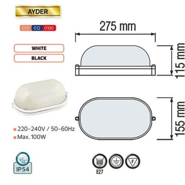 Brodska lampa AYDER HL920 - bela