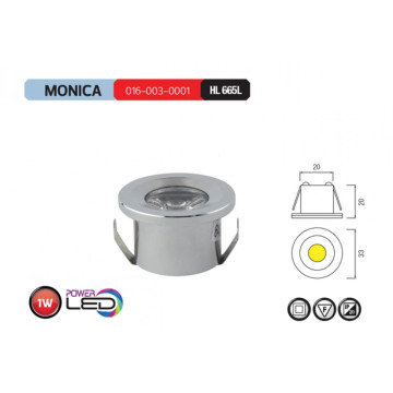 LED rozetna HL665L 1W 4200K MONICA hrom