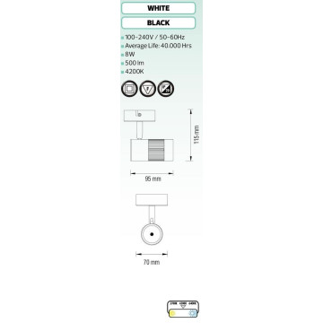 Zglobna nadgradna spot LED lampa TOKYO sa integrisanim LED čipom