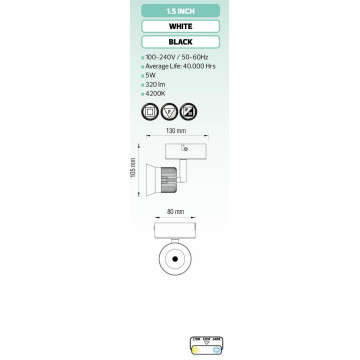 LED spot lampa BEYRUT 5W 4200K bela