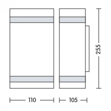 Baštenska zidna lampa 2xGU10 HL247 GARDENYA-2 mat hrom