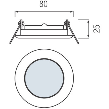 Rozetna metalna - ugradna lampa MENEKSE HL752 hrom