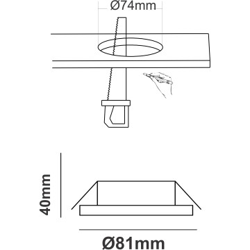 Rozetna M206171 aluminijum crna