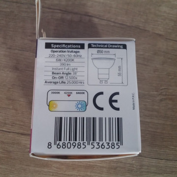 LED sijalica  VISION-6 GU10 6W 4200K dimabilna