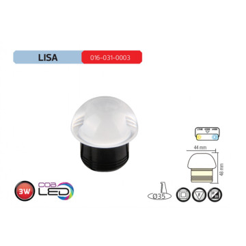 LED rozetna 3W LISA 4200K bela transparentna