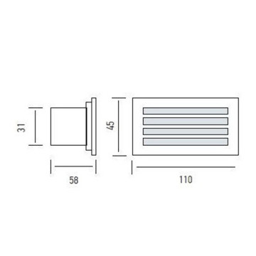 Ugradna LED lampa 1,5W HL955L AMBER mat hrom